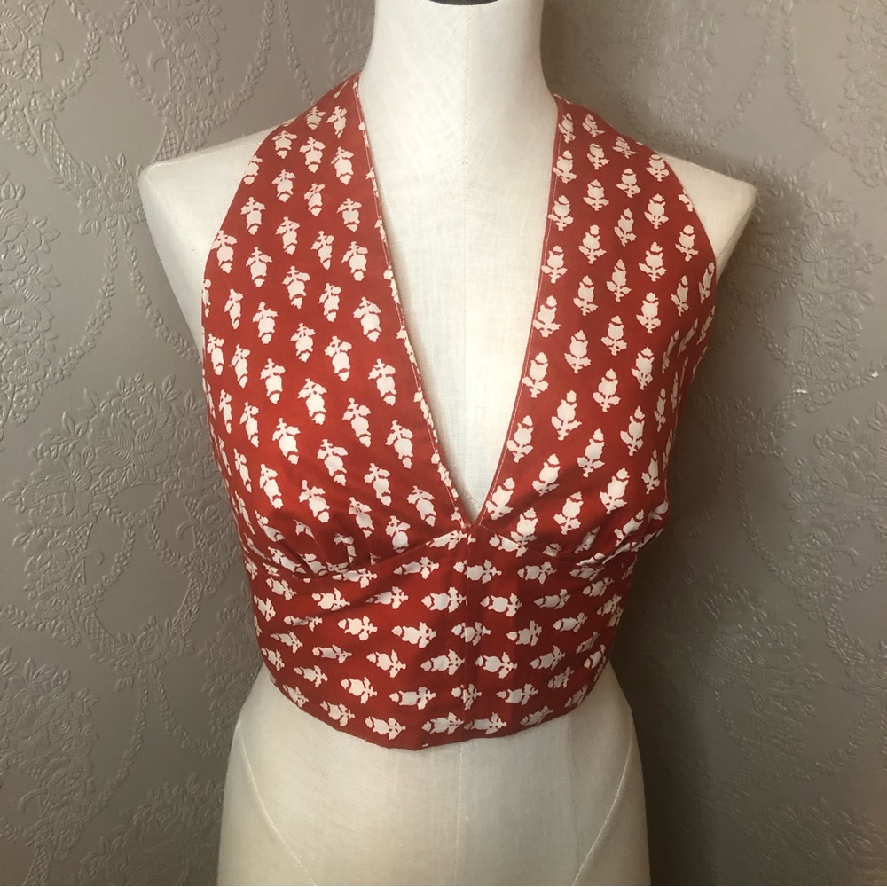 1970’s style apron halter crop top cotton California Things